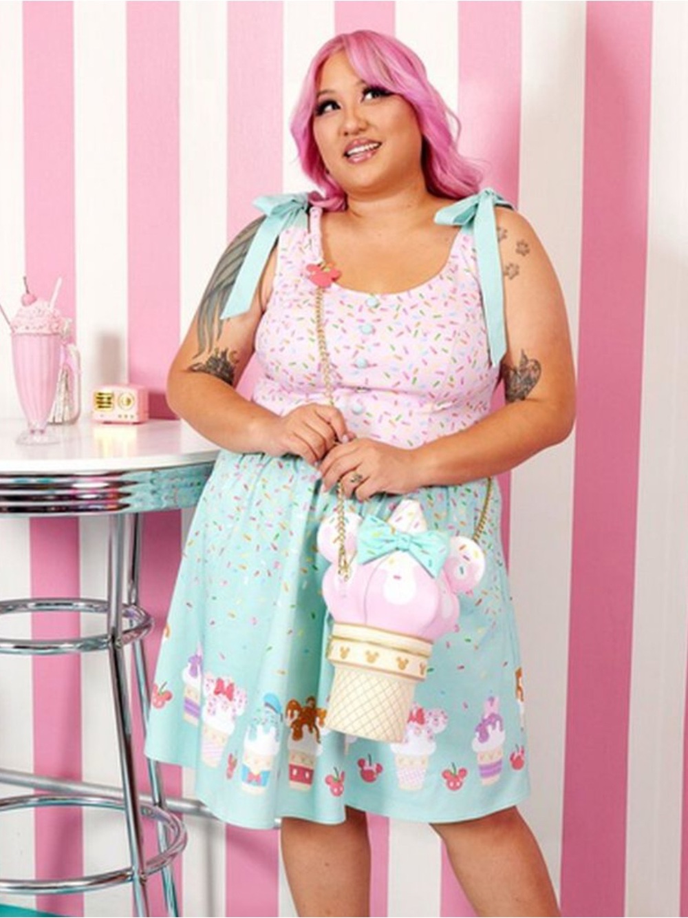 Loungefly Stitch Shoppe Disney Classics Fab Five Soft Serve Sprinkles Jan Dress